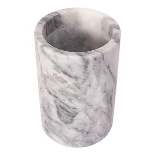 Artifacts Trading Company Marble Cylinder Wine Cooler, 4.5" x 7" - White Matte